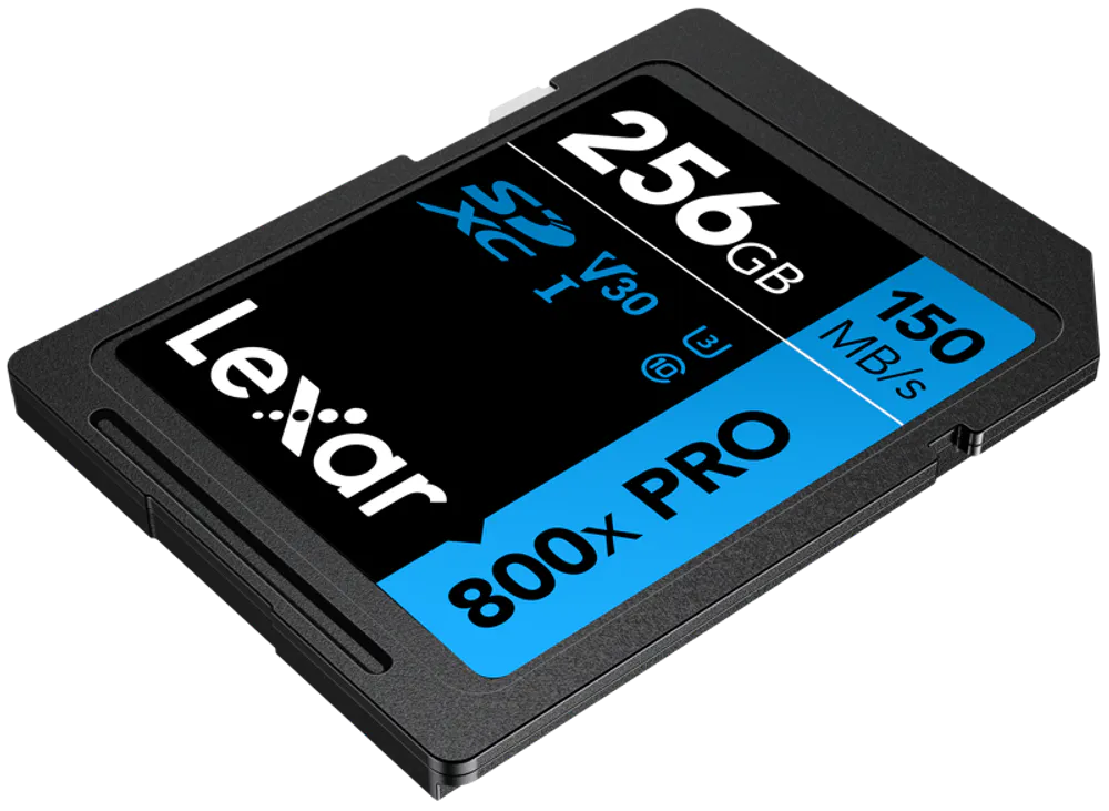 Lexar SDXC 800x Pro UHS-I cards, C10 (V30) U3, R150/W45, 256GB
