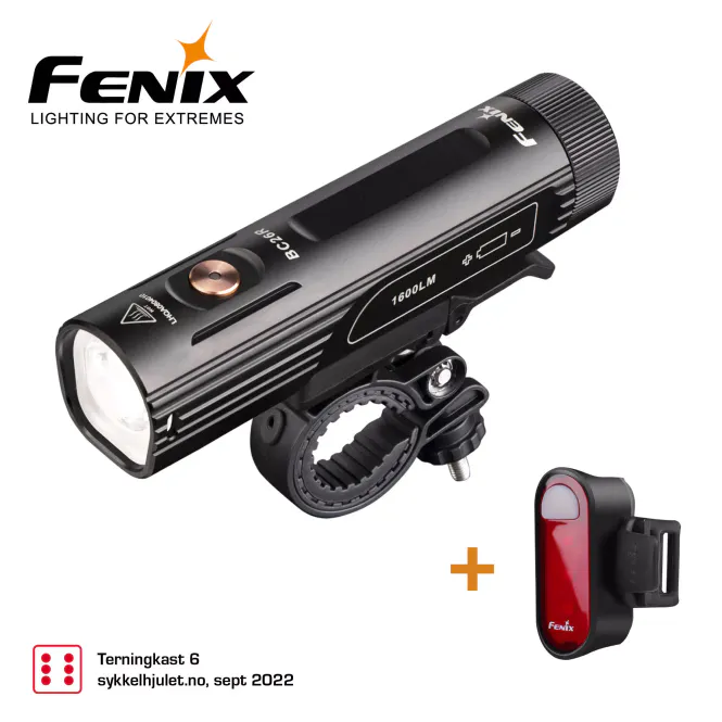 Hovedbilde Fenix Sykkellykt BC26R og baklykt BC05R V2.0