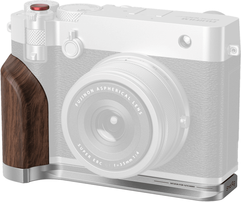 SmallRig  5265 L-Shape Mount Plate with Wooden Handle for FUJIFILM GFX100RF Silver