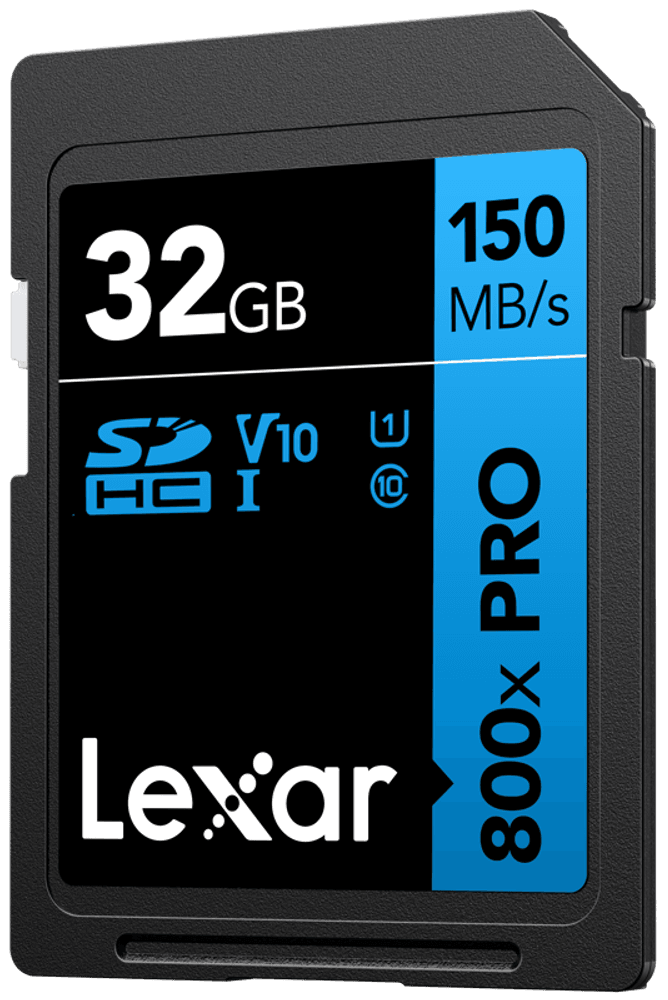 Lexar SDHC 800x Pro UHS-I cards, C10 (V10) U1, R150, 32GB