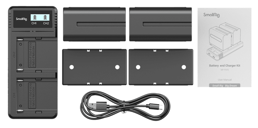 SmallRig  3823 NP-F970 Battery & Charger Kit