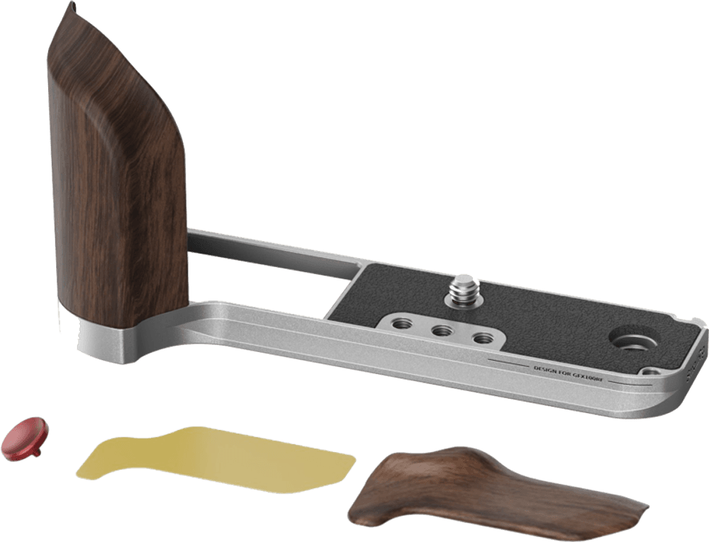 SmallRig  5265 L-Shape Mount Plate with Wooden Handle for FUJIFILM GFX100RF Silver