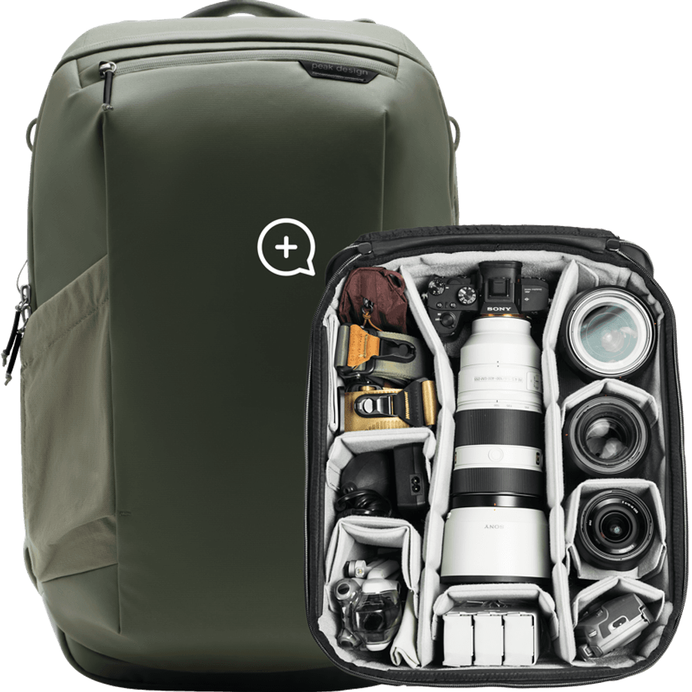 Peak Design Travel Backpack 2-in-1 40L w/ Camera Cube (X-Large) I Sage