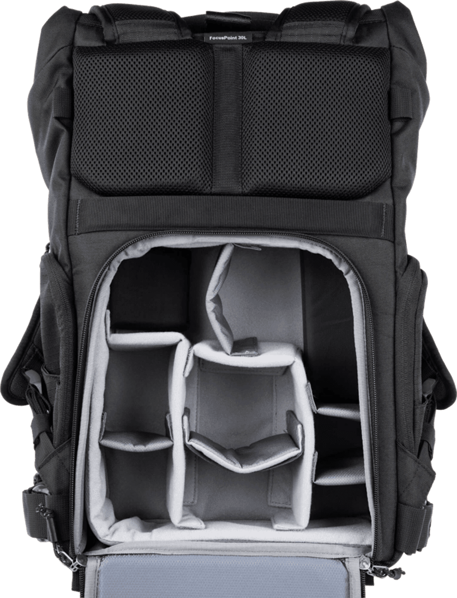 Think Tank FocusPoint 30L I Hybrid RollTop Backpack I Asphalt Black