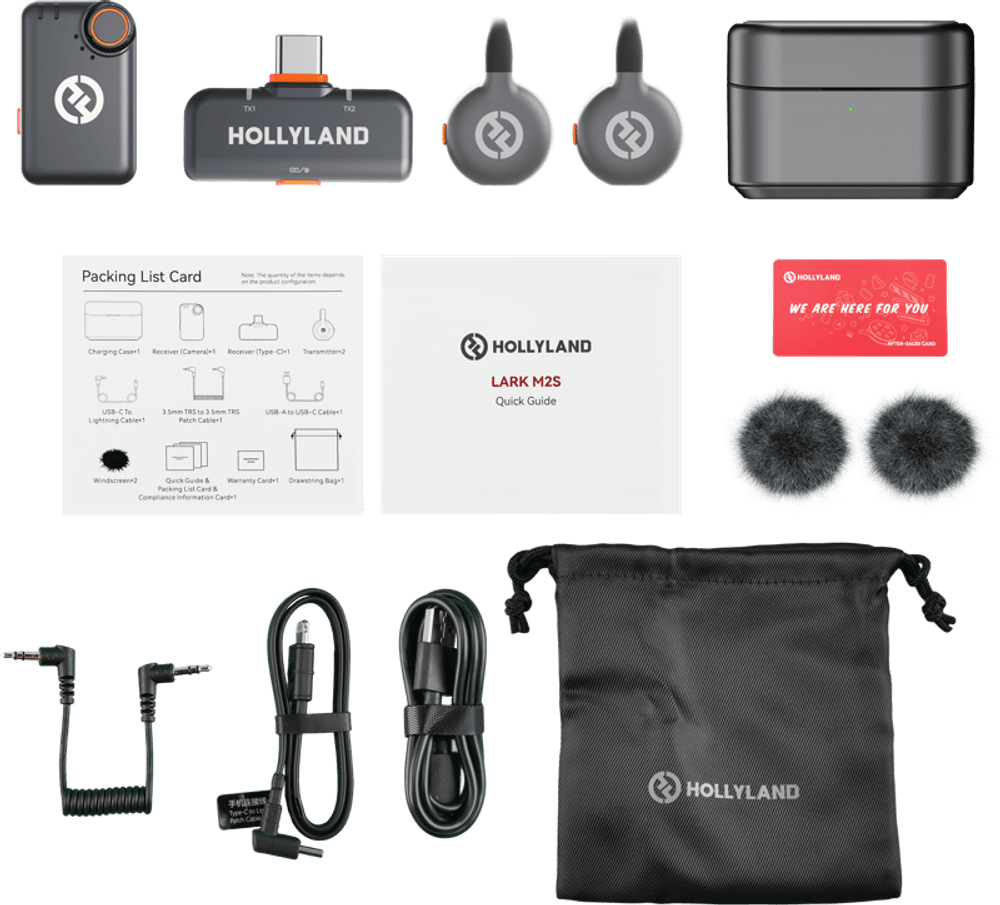 Hollyland  Lark M2S Combo Wireless Lavalier Microphone Combo (Space Gray)