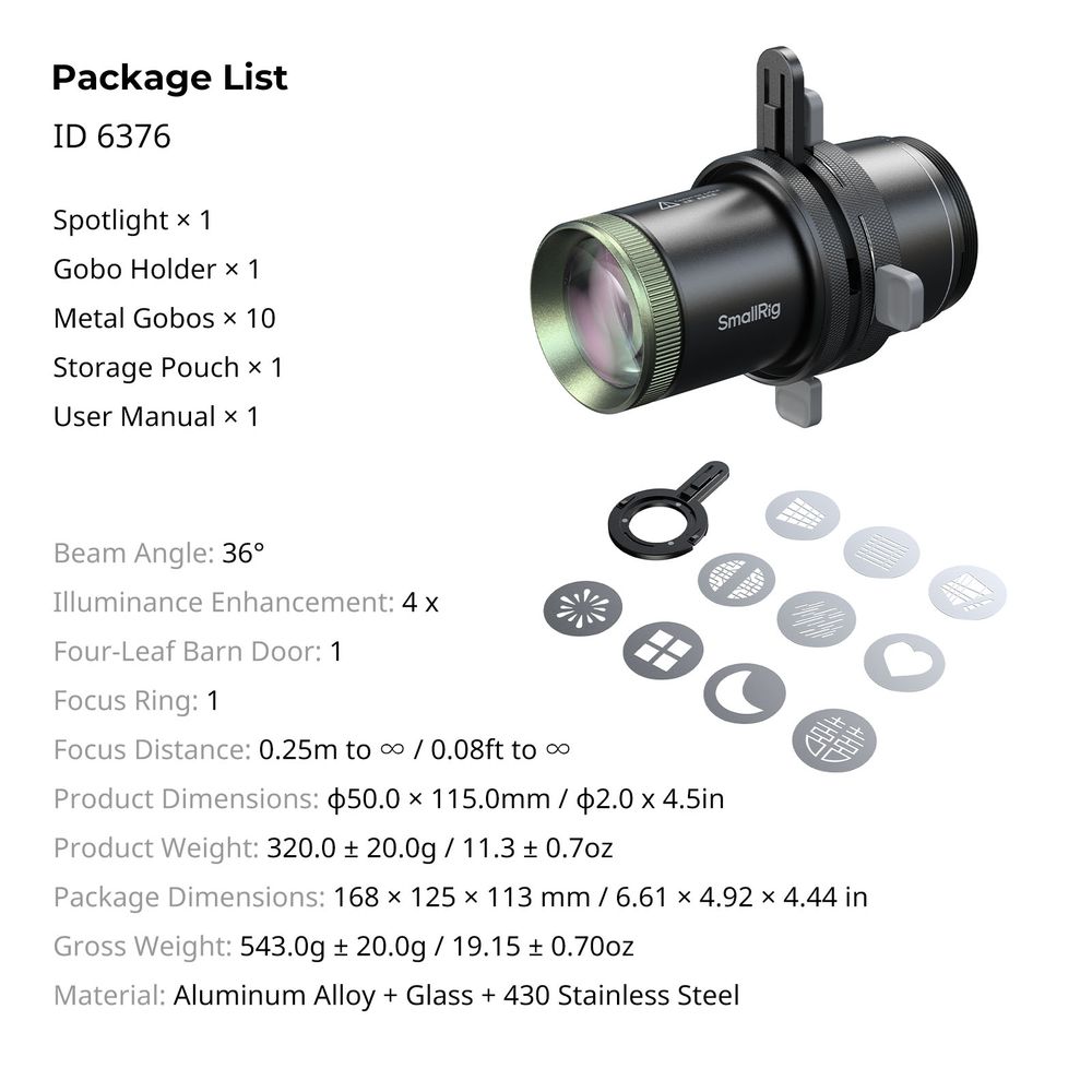 SmallRig 6376 SP Air Spotlight for RF 10C og RF 20C