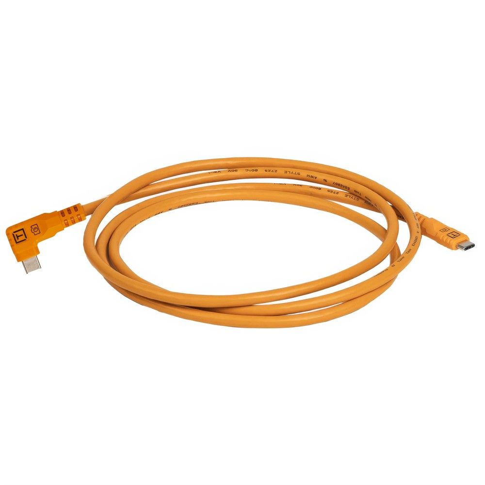 TetherPro Optima 10G USB-C, 1,8m, Rett til Vinklet, Oransje