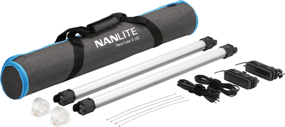 Nanlite Pavotube II 15C LED RGBWW Tube Light 2 Light Kit