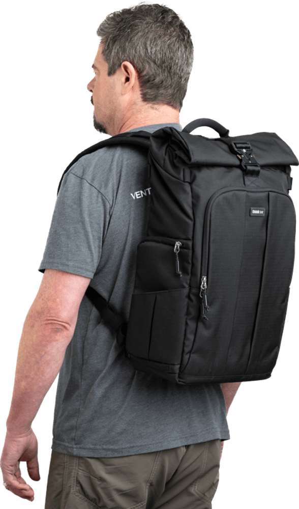 Think Tank FocusPoint 30L I Hybrid RollTop Backpack I Asphalt Black